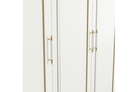 KALE 190 CM 2 KAPAK GOLD PROFİLLİ GARDROP BEYAZ