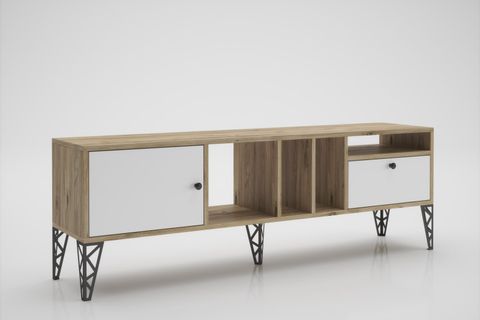 WOODNLOVE CERCEİ TV ÜNİTESİ, ATLANTİK ÇAM BEYAZ, 160 CM