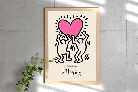 KEITH HARING AHŞAP ÇERÇEVELİ TABLO TAKIMI, DOKUZLU