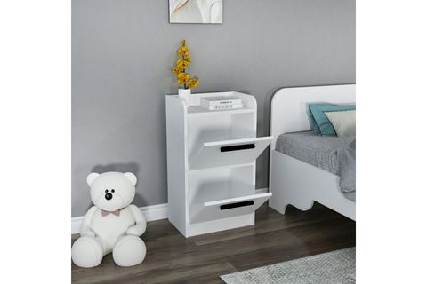 LUSES GENÇ ODASI KOMODİN, BEYAZ,  2 ÇEKMECELİ