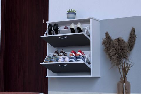 UMAY ASMA 72 CM 2 DÜŞER KAPAKLI AYAKKABILIK, ANTRASİT