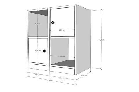 YUSUF KOMODİN, 2 KAPAKLI VE AÇIK RAFLI, KMD_1033_Ç