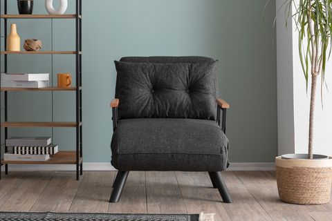 PAFU SANDO KETEN KATLANIR YATAKLI TEKLİ  KOLTUK, KOYU GRİ