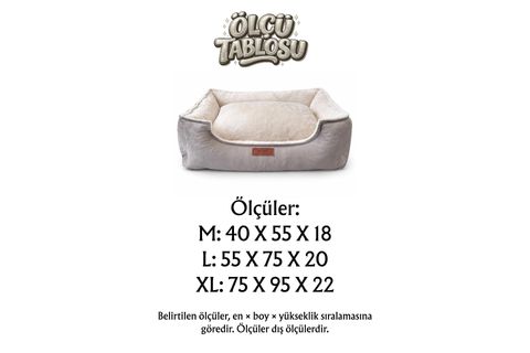 DREAMY NEST BED, K.KREM KREM, XL BEDEN, 75X95X22 CM