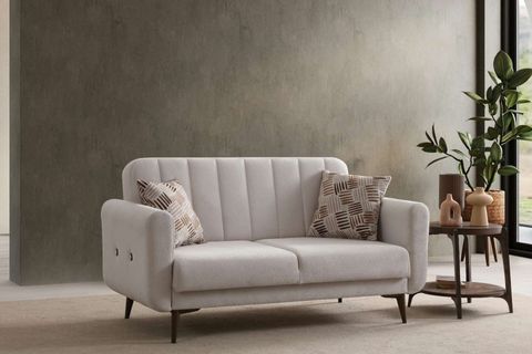 BONA İKİLİ KOLTUK, CEVİZ AYAK, BEJ