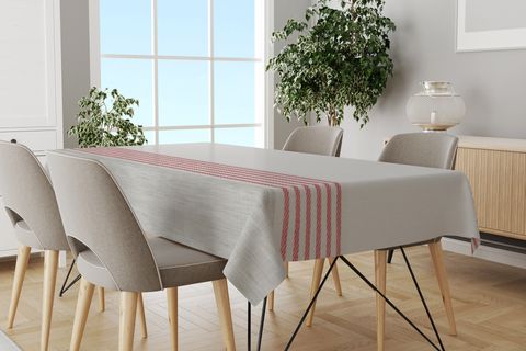 SOFT KIRMIZI ÇİZGİLİ MASA ÖRTÜSÜ, 029, 100X140