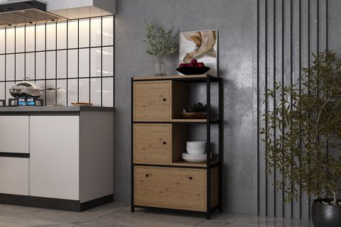 BKC ÇOK AMAÇLI DOLAP, 3 KATLI, MEŞE, ÇAD-1018