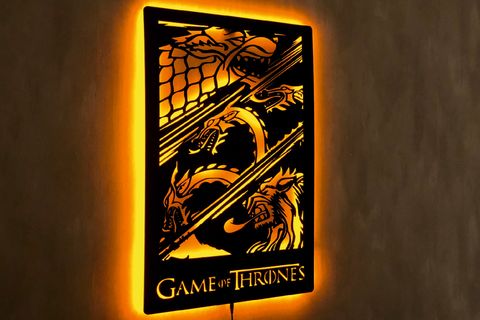 GAME OF THRONES LED IŞIKLI DEKORATİF TABLO