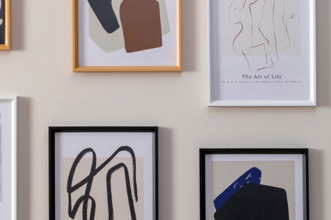 ABSTRACT LOOP POSTER İKİLİ TABLO SETİ, ÇERÇEVELİ, 33X48