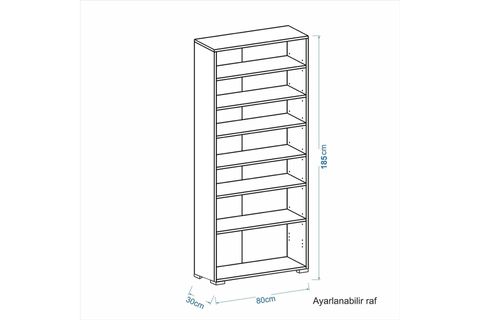 STEP CAMLI 2 KAPAKLI KİTAPLIK, ANTRASİT
