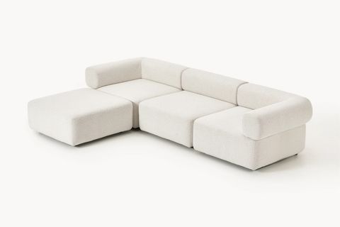 ALBA BUKLE MODÜLER KÖŞE KOLTUK, BEYAZ