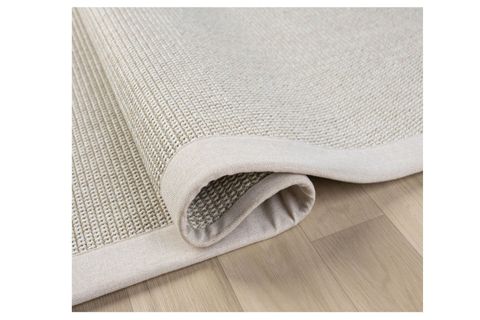 BORDÜRLÜ HASIR DOKULU SİSAL MAKİNE HALISI, BEJ, 100X250
