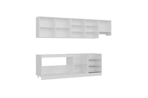 MİNAR  ELA 300 CM MUTFAK DOLABI BEYAZ ANTRASİT 300-A11