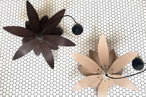 LOTUS AHŞAP MODERN VE MİNİMAL TASARIM AVİZE, CEVİZ