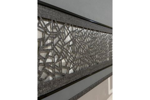 ÇİFT RENK LAZER KESİM SİYAH ÇITALI STOR PERDE, ANTRASİT, DSG-VDM005, 210X260