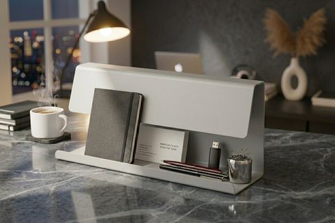 GALVANİZ METAL MASA ORGANİZERİ, AÇIK GRİ, 30X10X7 CM