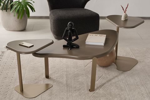 PİANO ORTA SEHPA VE İKİLİ ZİGON SEHPA SETİ, KAHVE