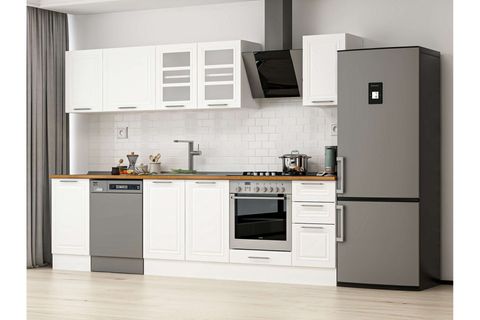 ALVİNKA 285X210 CM KLASİK MEBRAN MUTFAK DOLABI, M E80S45S40 3 MEBRAN BEYAZ SUNTALAM