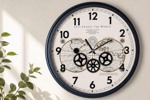MUYİKA ATLAS DUVAR SAATİ, TRAVEL ÇARKLI, 55 CM
