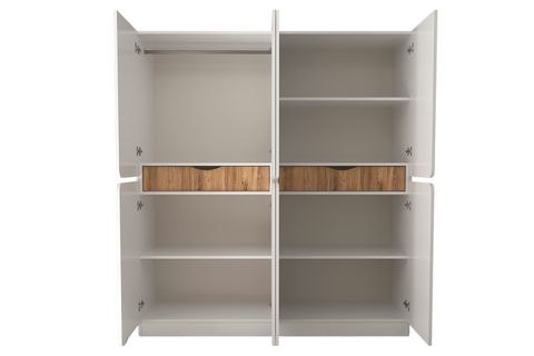KATRE 8 KAPAKLI 2 ÇEKMECELİ LEDLİ DOLAP, CEVİZ