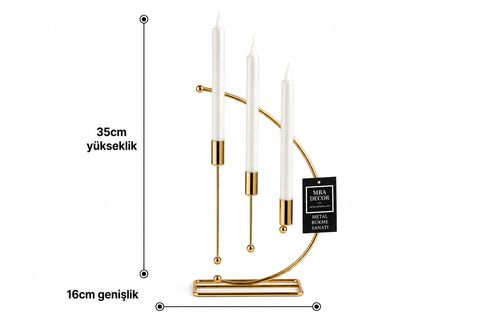 MBA NOTA ŞAMDAN MUMLUK, GOLD, 17X7X36 CM