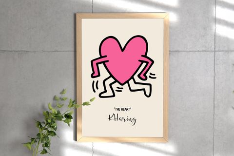 KEITH HARING AHŞAP ÇERÇEVELİ TABLO TAKIMI, DOKUZLU