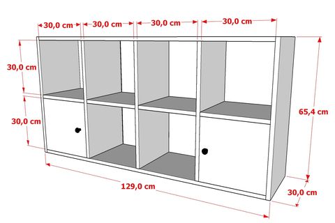 BKCONCEPT 2 KAPAKLI RAFLI KİTAPLIK, 130 CM, BEYAZ, KTP-1083