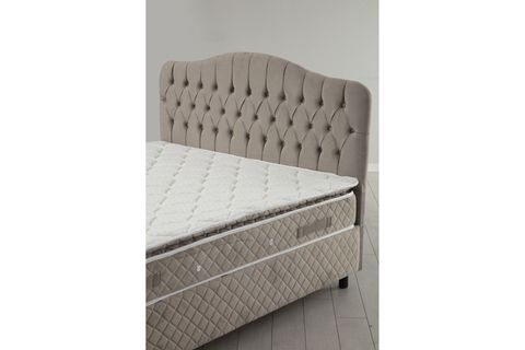 VASSİ BEJ ÇİFT KİŞİLİK BAZA+BAŞLIK+YATAK, BEJ, 160X200