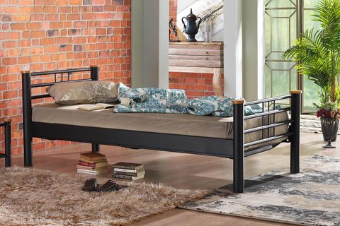 KAPPİS METAL KARYOLA, SİYAH, 90X190