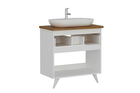 SANYA BANYO ALT DOLABI, BEYAZİ 85CM