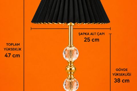 MANOLYA MASA ABAJURU, GOLD SİYAH