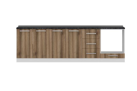 MİNAR 265 CM MUTFAK DOLABI BEYAZ DORE 265-D3-ALT MODÜL