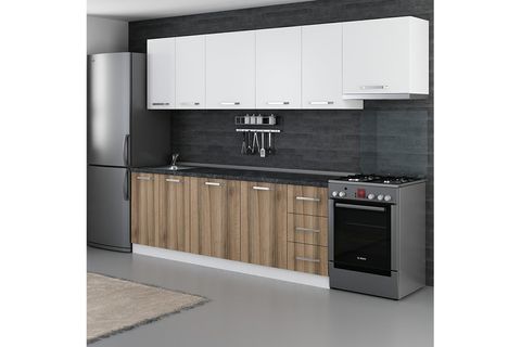 MİNAR LOTUS 290 CM MUTFAK DOLABI BEYAZ DORE 290-D4