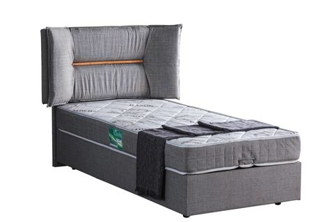 LİZBON BAZA BAŞLIK VE COMFORT YATAK SETİ, GRİ, 90X200