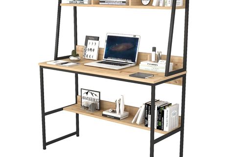 KİTAPLIKLI METAL ÇALIŞMA MASASI SAFİR MEŞE