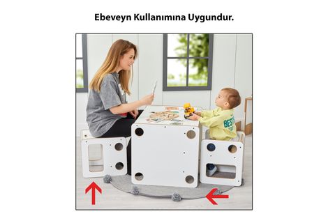 SAKA 0-6 YAŞ MONTESSORİ ÇOCUK AKTİVİTE MASASI VE SANDALYESİ