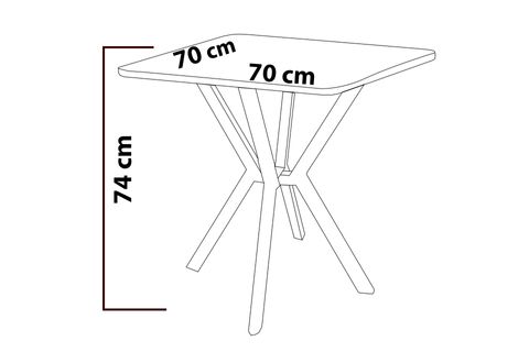 ELİS MUTFAK MASA TAKIMI, 2 SANDALYE, CEVİZ, 70X70 CM, LACİVERT