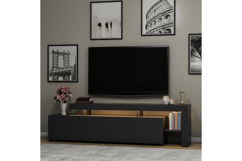 BELİZ LED IŞIKLI TV SEHPASI, ANTRASİT