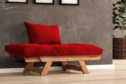 WOODESK ADALAR MASİF AHŞAP BERJER, TİK-KIRMIZI RENK, CPT8155-140