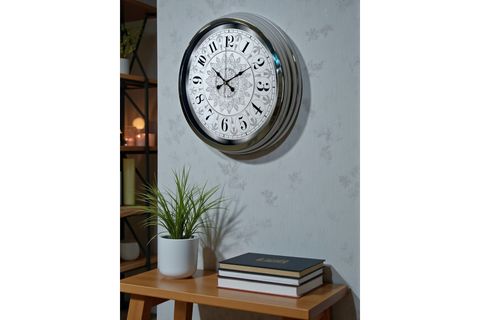 ASİL MOTİF KROM METAL DUVAR SAATİ 40 CM
