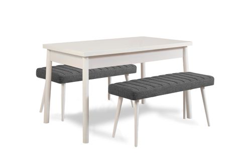 STORMİ MUTFAK MASA TAKIMI, BEYAZ ANTRASİT 1053, 120X75