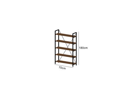 MİLA DEKORATİF 5 RAFLI METAL KİTAPLIK, 180 CM, BEYAZ