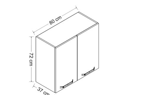 MİNAR 80 CM MUTFAK DOLABI BEYAZ 80-B1-ÜST MODÜL