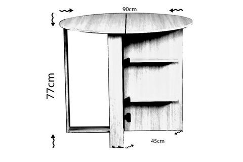 MİDDLE KATLANIR MASA , CEVİZ, 90X90