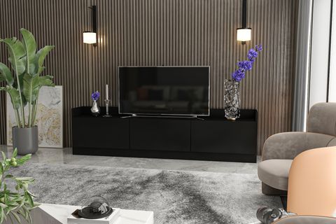 GİVAYO ODİN TV ÜNİTESİ, SİYAH, 184 CM