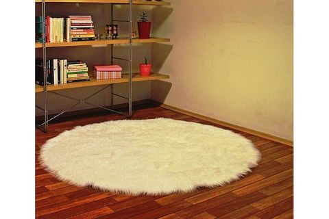 AKRİLİK KUZU POST HALI, YUVARLAK, KREM 120X120