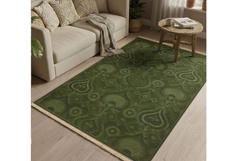 YEŞİL SONBAHAR BAHÇESİ VİNTAGE DOKUMA TABAN HALI, 368 YNG, 60X120 CM