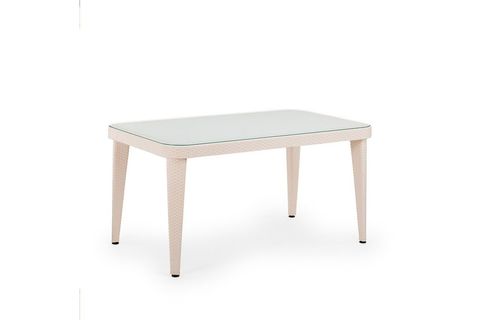 TİLİA PENA 6 KİŞİLİK CAMLI MASA SANDALYE TAKIMI BAHÇE BALKON SETİ KREM