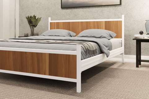 GM MODERN ÇİFT KİŞİLİK KARYOLA, BEYAZ CEVİZ, 140X190