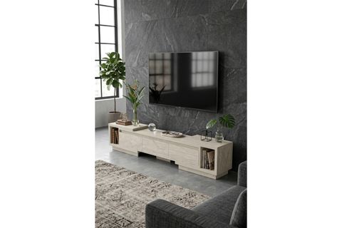 VİSTA UZAYABİLEN TV ÜNİTESİ, TRAVERTEN, 160-270 CM